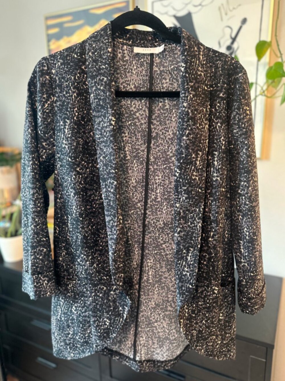Lush Black/White/Beige Blazer
